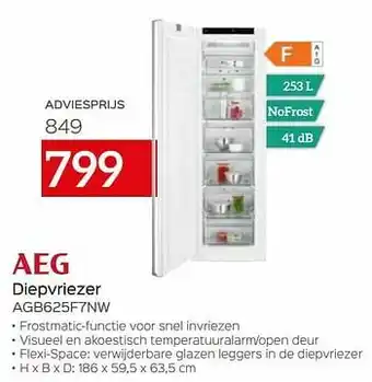 Selexion Aeg diepvriezer agb625f7nw aanbieding