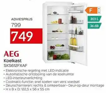 Selexion Aeg koelkast sks612fxaf aanbieding