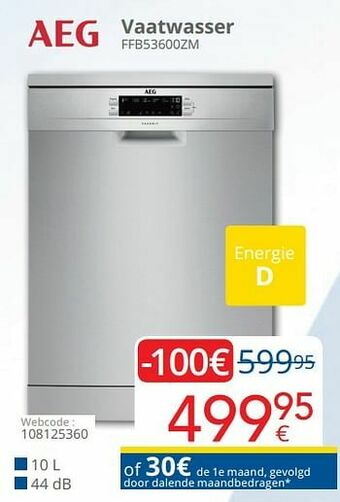 Eldi Aeg vaatwasser ffb53600zm aanbieding