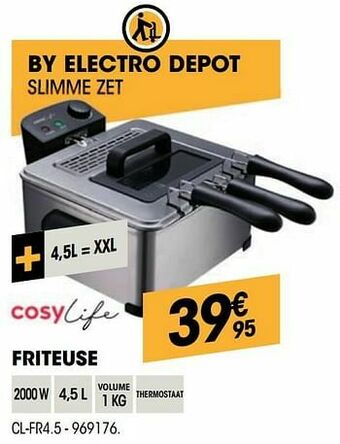 Electro Depot Cosylife friteuse cl-fr4.5 aanbieding