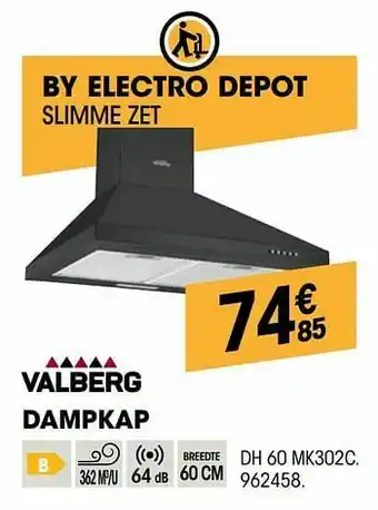 Electro Depot Valberg dampkap dh 60 mk302c aanbieding
