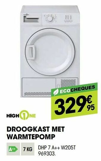 Electro Depot Highone droogkast met warmtepomp dhp 7 a++ w205t aanbieding