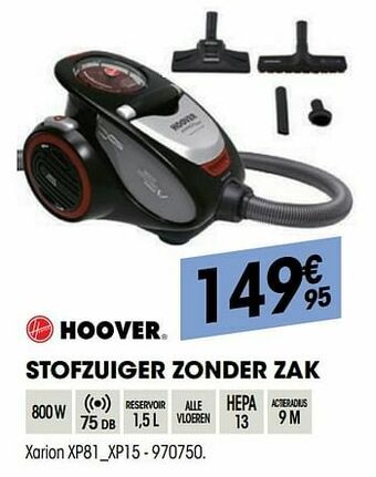 Electro Depot Hoover stofzuiger zonder zak xarion xp81_xp15 aanbieding