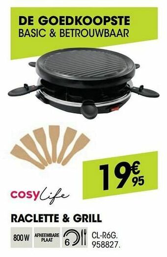 Electro Depot Cosylife raclette + grill cl-r6g aanbieding