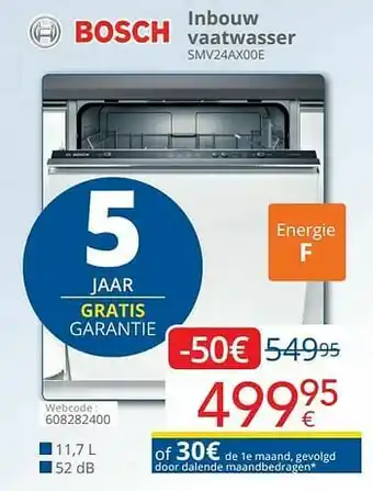 Eldi Bosch inbouw vaatwasser smv24ax00e aanbieding