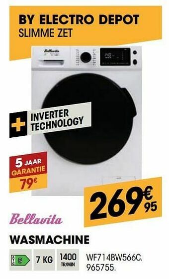 Electro Depot Bellavita wasmachine wf714bw566c aanbieding