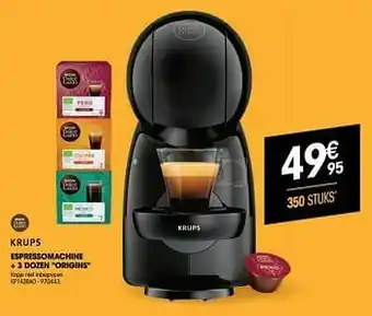 Electro Depot Krups espressomachine kp1a3bao + 3 dozen origins aanbieding