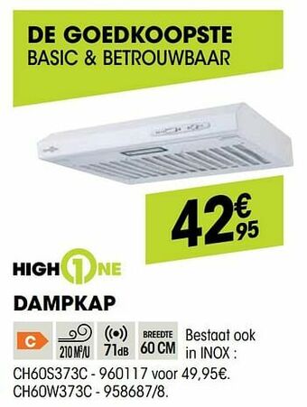 Highone dampkap ch60w373c
