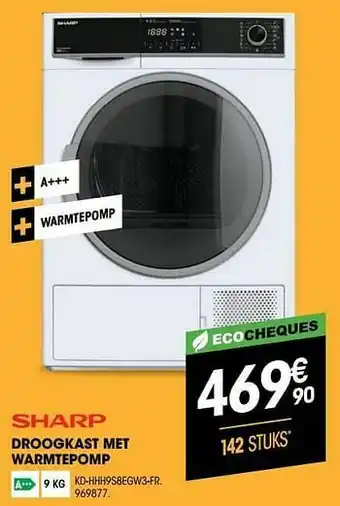 Electro Depot Sharp droogkast met warmtepomp kd-hhh9s8egw3-fr aanbieding