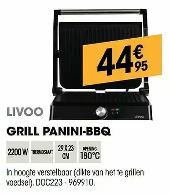 Electro Depot Livoo grill panini-bbq doc223 aanbieding