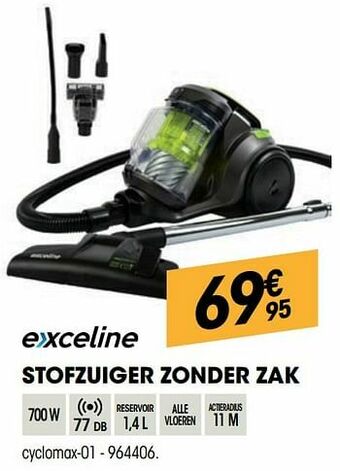 Electro Depot Exceline stofzuiger zonder zak cyclomax-01 aanbieding