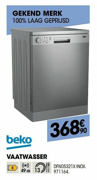 Beko vaatwasser dfn05321x inox