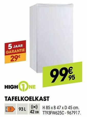 Electro Depot Highone tafelkoelkast tt93fw625c aanbieding