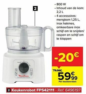 Carrefour Moulinex keukenrobot fp542111 aanbieding