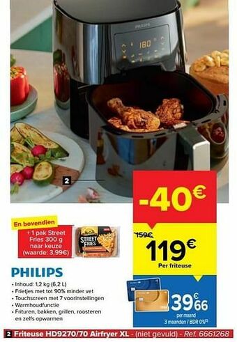 Carrefour Philips friteuse hd9270-70 airfryer xl aanbieding