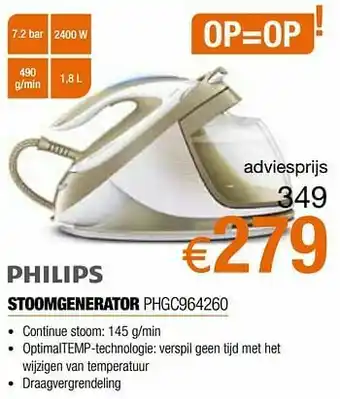Expert Philips stoomgenerator phgc964260 aanbieding