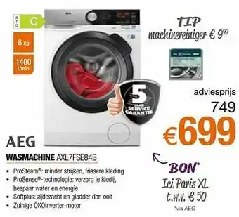 Expert Aeg wasmachine axl7fse84b aanbieding