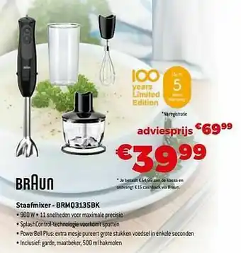 Braun staafmixer - brmq3135bk