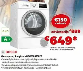 Exellent Bosch warmtepomp droogkast - bowtr88tp0fg aanbieding