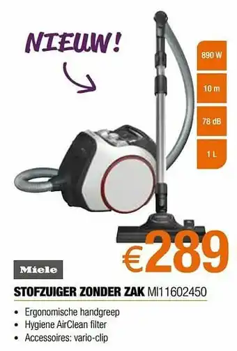 Expert Miele stofzuiger zonder zak mi11602450 aanbieding