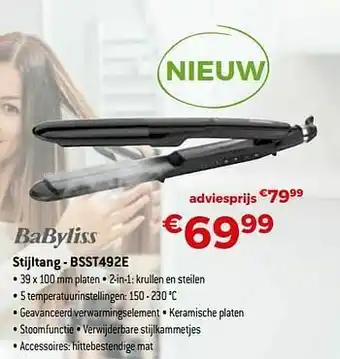 Babyliss stijltang - bsst492e