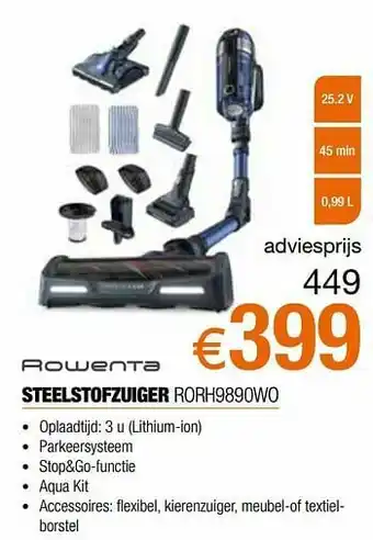 Rowenta steelstofzuiger rorh9890wo