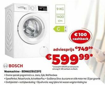 Exellent Bosch wasmachine - bowau28uc0fg aanbieding
