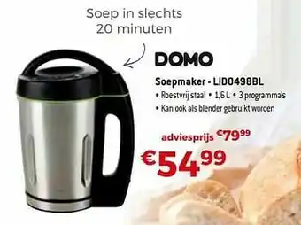 Exellent Domo elektro soepmaker - lido498bl aanbieding