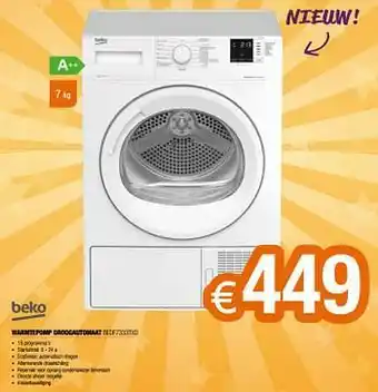 Expert Beko warmtepomp droogautomaat bedf7333txo aanbieding