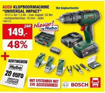 Hubo ACCU KLOPBOORMACHINE “UNIVERSAL IMPACT” aanbieding