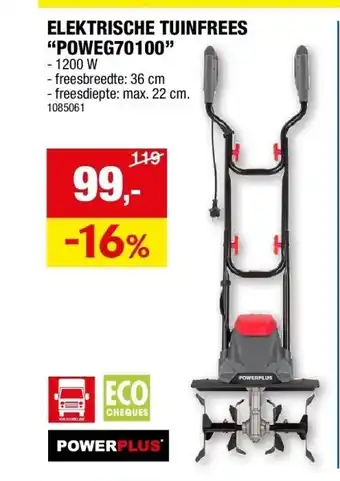 Hubo ELEKTRISCHE TUINFREES “POWEG70100” aanbieding
