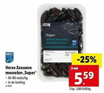 Lidl Verse zeeuwse mosselen super aanbieding