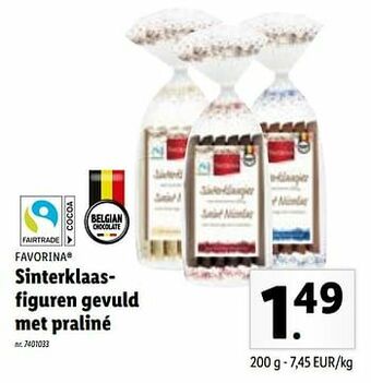 Lidl Sinterklaasfiguren gevuld met praliné aanbieding