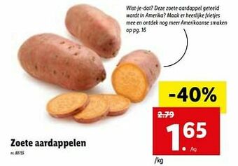 Lidl Zoete aardappelen aanbieding