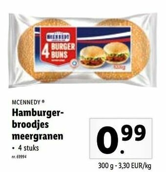 Hamburgerbroodjes meergranen