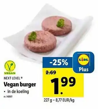 Lidl Vegan burger aanbieding