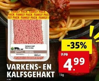 Lidl Varkens- en kalfsgehakt aanbieding