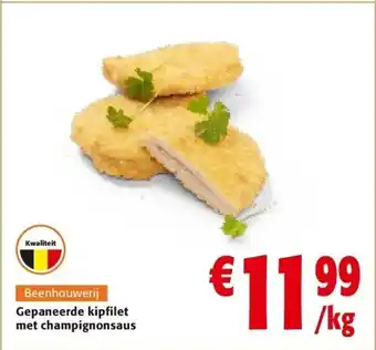 Colruyt Gepaneerde kipfilet met champignonsaus aanbieding