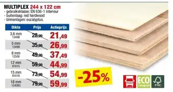 Hubo MULTIPLEX 244 x 122 cm aanbieding