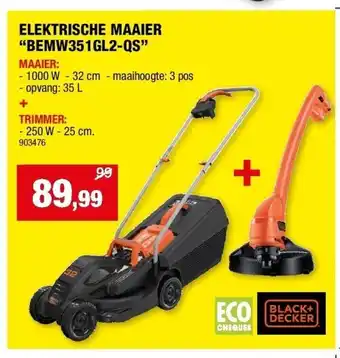 Hubo ELEKTRISCHE MAAIER “BEMW351GL2-QS” aanbieding