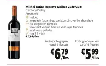 Colruyt Michel Torino Reserva Malbec 2020/2021 aanbieding