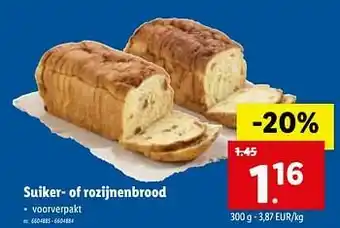 Suiker- of rozijnenbrood