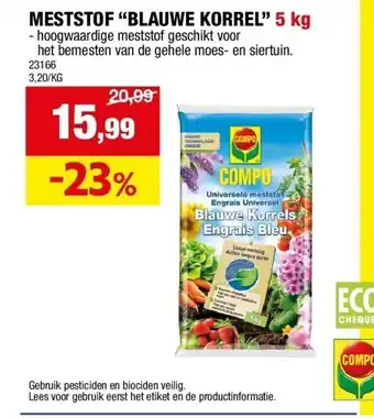 Hubo MESTSTOF “BLAUWE KORREL” 5 kg aanbieding