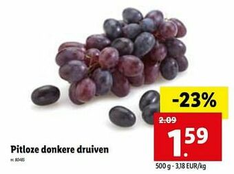 Lidl Pitloze donkere druiven aanbieding