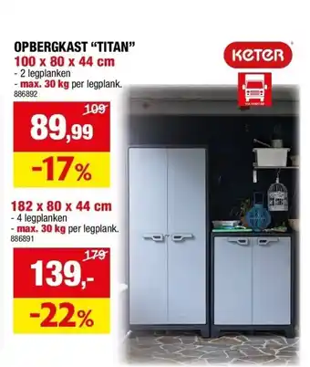 Hubo OPBERGKAST “TITAN” 100 x 80 x 44 cm aanbieding
