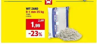 Hubo WIT ZAND 0-1 mm 25 kg aanbieding