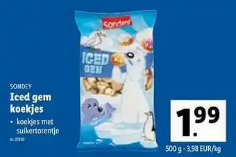 Lidl Sondey iced gem koekjes aanbieding