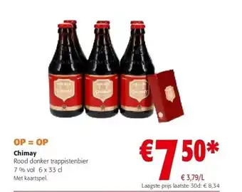 Colruyt Chimay Rood donker trappistenbier 7 % vol 6 x 33 cl aanbieding