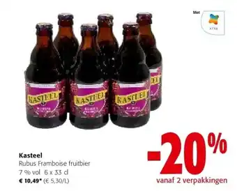 Colruyt Kasteel Rubus Framboise fruitbier 7 % vol 6 x 33 cl aanbieding