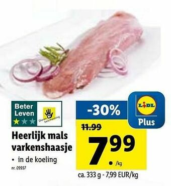 Lidl Heerlijk mals varkenshaasje aanbieding